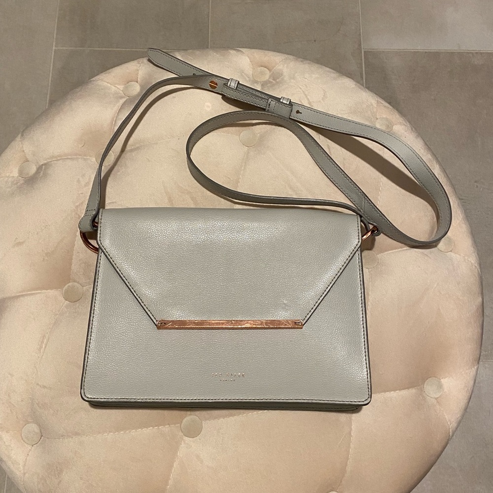 Ted Baker textured faux leather crossbody bag grey
